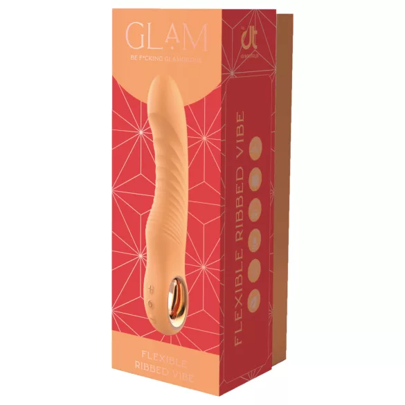 Glam - lokans rievots vibrators (persiku krāsas)