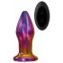 Glamour Glass - konisks, radio vadības stikla anālais vibrators (daudzkrāsains)