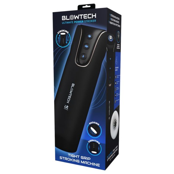 Dreamtoys Blowtech vīriešu masturbators ar vibrāciju, stingrs tvēriens, melns