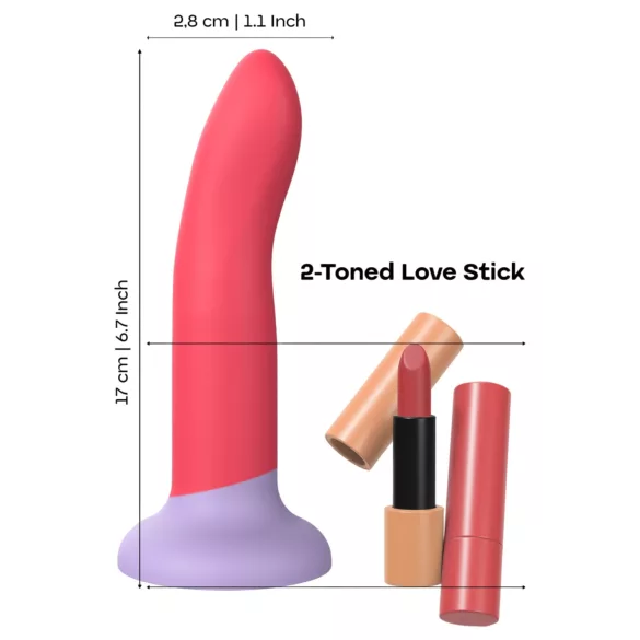 Dreamtoys Love Signal - divkrāsu silikona dildo, vidējs (sarkans)