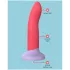 Dreamtoys Love Signal - divkrāsu silikona dildo, vidējs (sarkans)