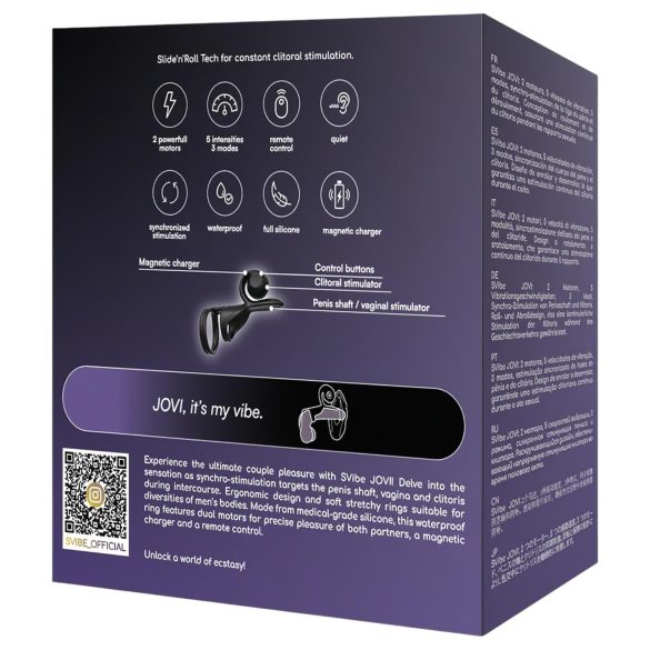 Snail Vibe Jovi - vibrējošs erekcijas gredzens pāriem melns