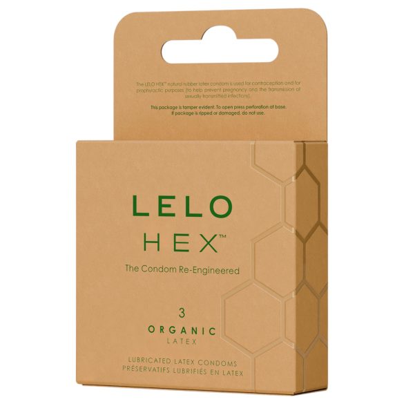 LELO Hex Organic - prezervatīvi 3 gab organiskie