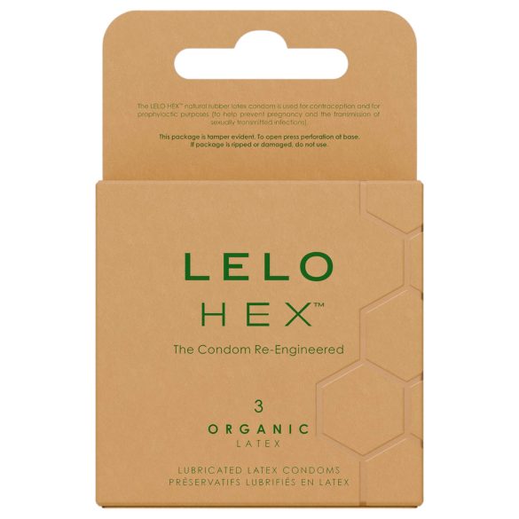 LELO Hex Organic - prezervatīvi 3 gab organiskie