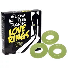   Love Rings - erekcijas gredzenu komplekts, tumsā spīdošs, 3 gab.