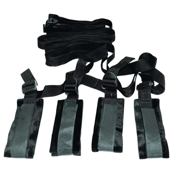 S&M - gultas stiprināmais bondage komplekts melns