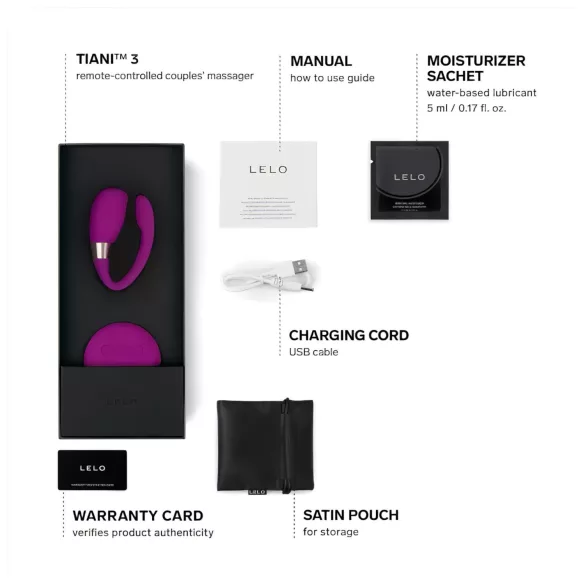LELO Tiani 3 pāru vibrators silikona violets