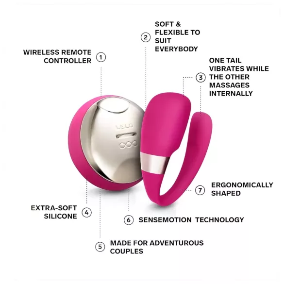 LELO Tiani 3 - pāru vibrators silikona rozā