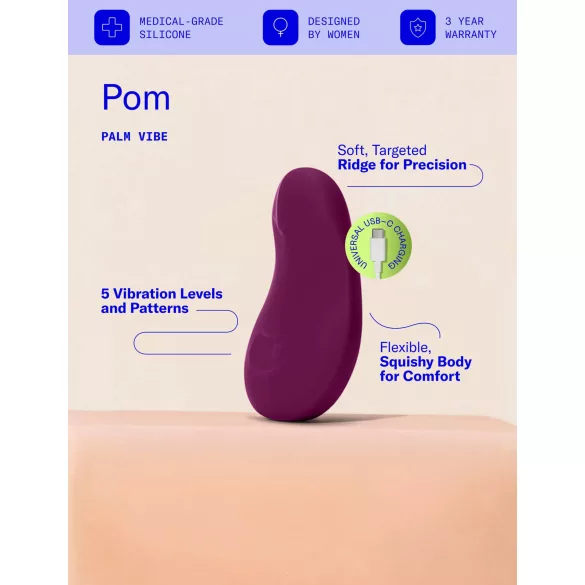 Dame Pom - uzlādējams klitora vibrators (violets)