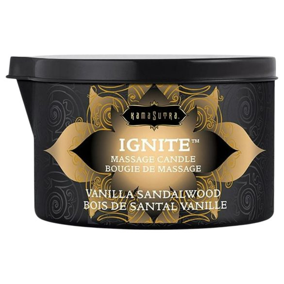 Kama Sutra - masāžas svece vegānu ar vaniļas un sandalkoka aromātu 170g