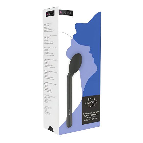 B SWISH Bgee Classic Plus - ūdensizturīgs G-punkta vibrators (melns)