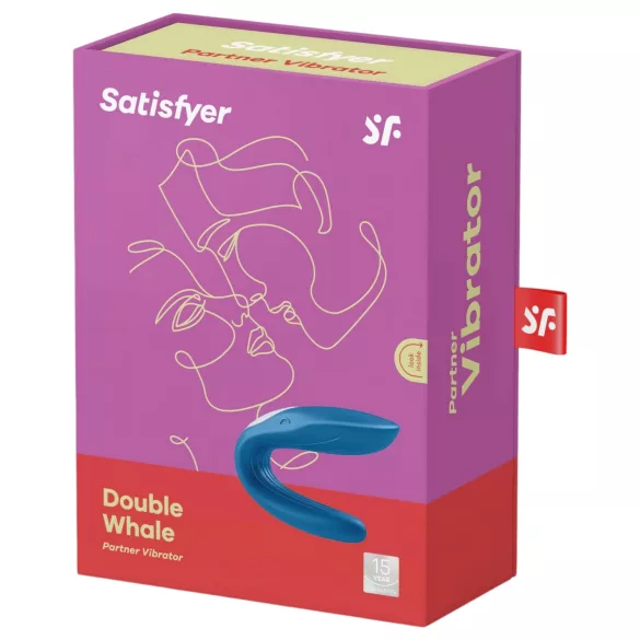 Satisfyer Double Whale - pāru vibrators ar 2 motoriem zils