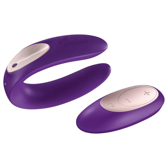 Satisfyer Double Plus Remote - bezvadu, uzlādējams pāru vibrators (violets)