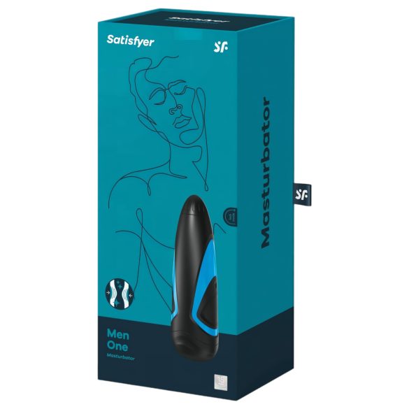 Satisfyer Men One - vīriešu masturbators ar sūkšanas funkciju zils-melns