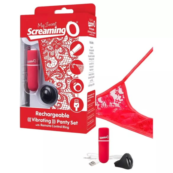 Screaming O vibrējošas biksītes sarkanas S-L