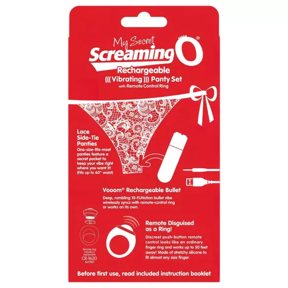Screaming O vibrējošas biksītes sarkanas S-L