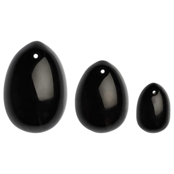 La Gemmes Yoni - Geišas bumbiņu komplekts - melnais obsidiāns (3gb)