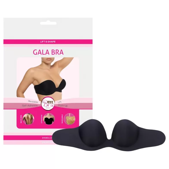 Bye Bra push-up neredzamais krūšturis, melns