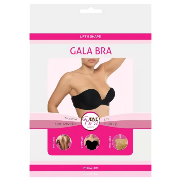 Bye Bra push-up neredzamais krūšturis, melns