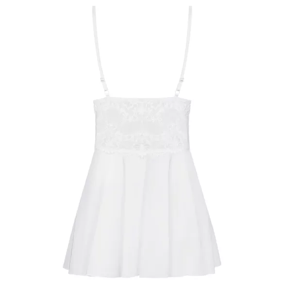 Obsessive babydoll ar stringbiksītēm baltā krāsā ar mežģīnēm