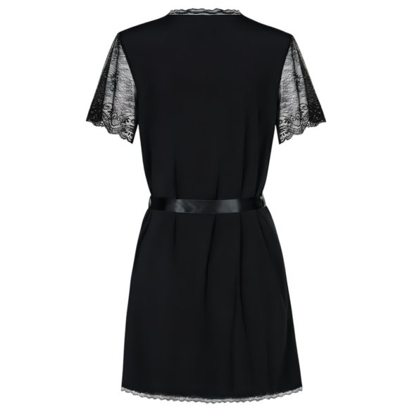 Obsessive Miamor halāts - mežģīņu piedurknēm un stringbiksītes (melns) - L/XL