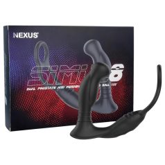   Nexus Simul8 - vibrējošs erekcijas gredzens ar anālo dildo melns