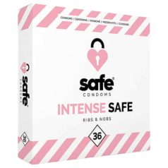 SAFE Intense Safe - prezervatīvi rievoti un punktoti 36 gab