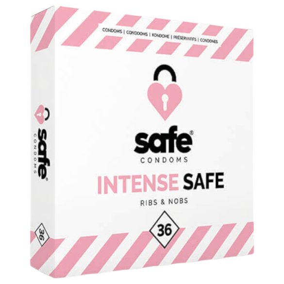 SAFE Intense Safe - prezervatīvi rievoti un punktoti 36 gab