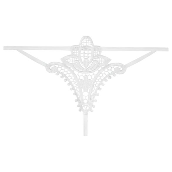 Obsessive Luiza - sieviešu string biksītes ar tulpju rakstu baltā krāsā - L/XL