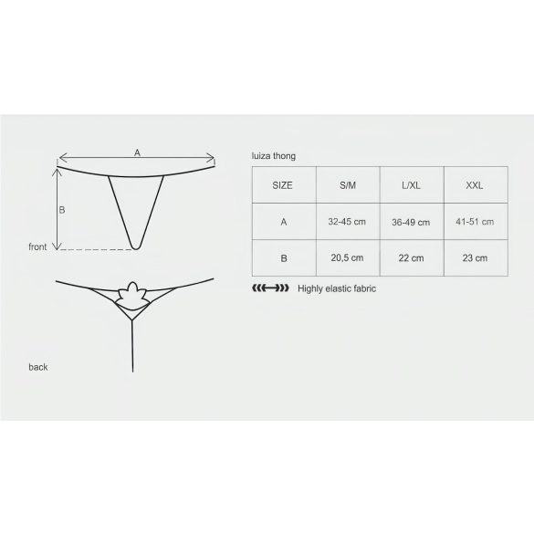 Obsessive Luiza - sieviešu string biksītes ar tulpju rakstu baltā krāsā - L/XL