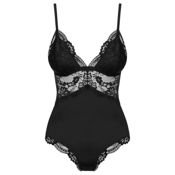 Obsessive mežģīņu bodijs sievietēm melns - L/XL