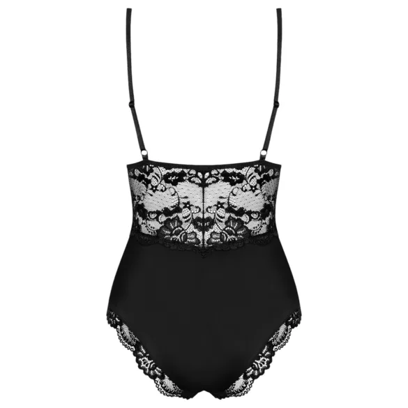 Obsessive mežģīņu bodijs sievietēm melns - L/XL