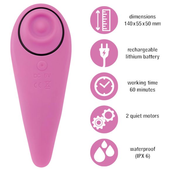 FEELZTOYS Femmegasm - sieviešu 2in1 klitora vibrators uzlādējams rozā