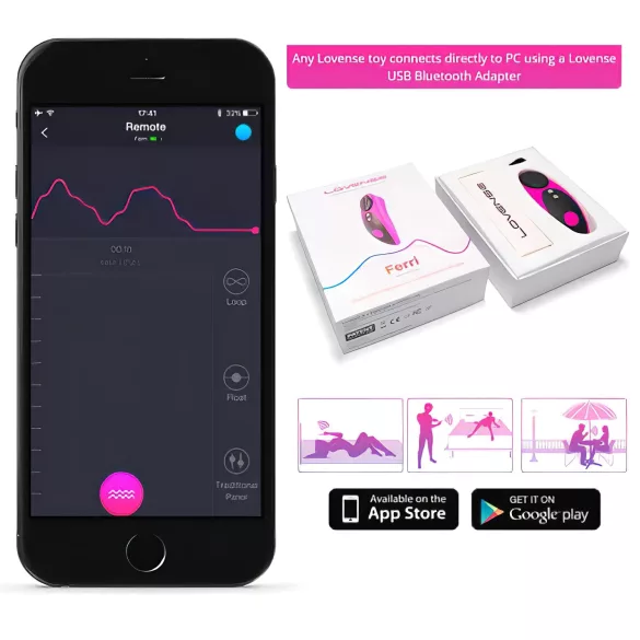 Lovense Ferri - lietotnē vadāms klitora vibrators (melns-rozā)