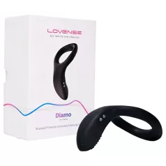   Lovense Diamo - Lietotnē vadāms vibrējošs dzimumlocekļa gredzens vīriešiem (melns)