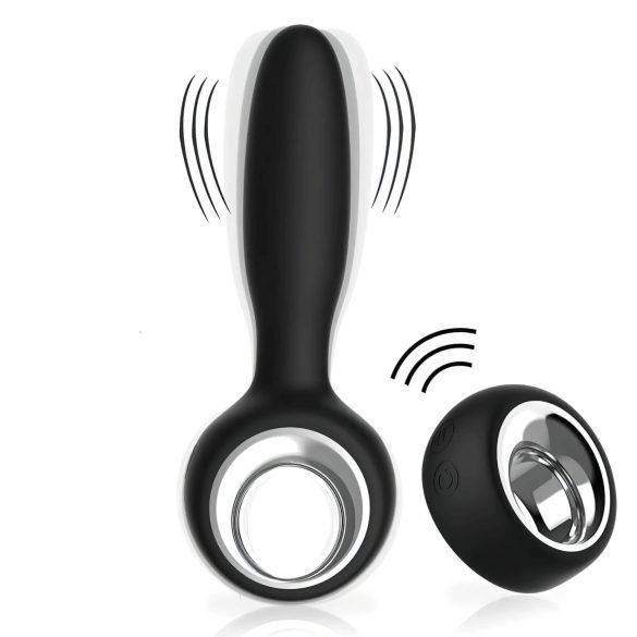 Aixiasia Dylon-Remote - anālais vibrators ar pulti, uzlādējams, melns