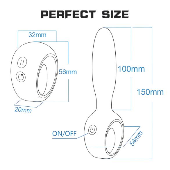 Aixiasia Dylon-Remote - anālais vibrators ar pulti, uzlādējams, melns