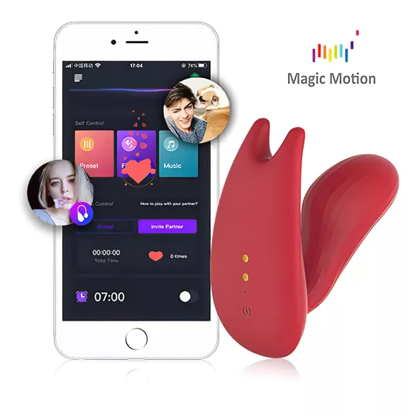 Magic Motion Umi - lietotnes vadāms ievietojams vibrators (sarkans)