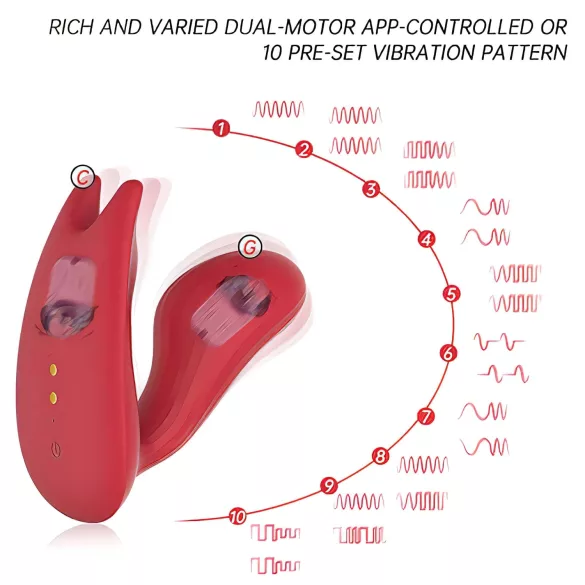 Magic Motion Umi - lietotnes vadāms ievietojams vibrators (sarkans)