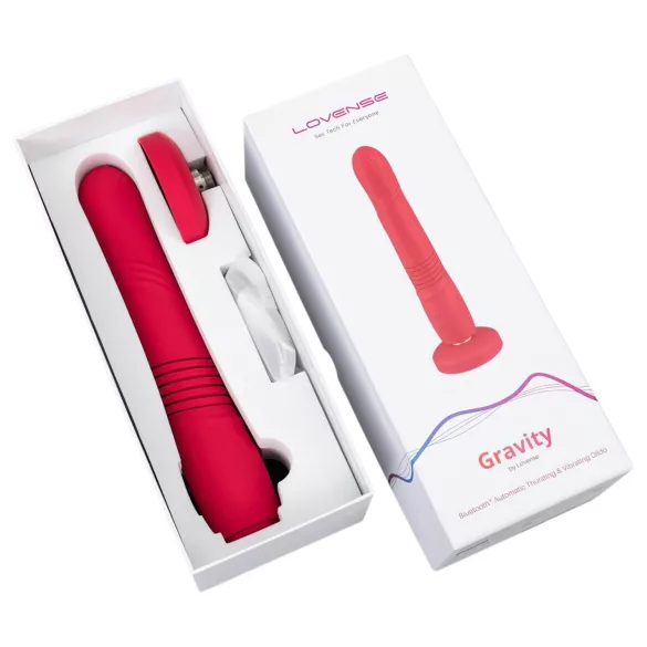 LOVENSE Gravity - uzlādējams, stumjošs vibrators (sarkans)