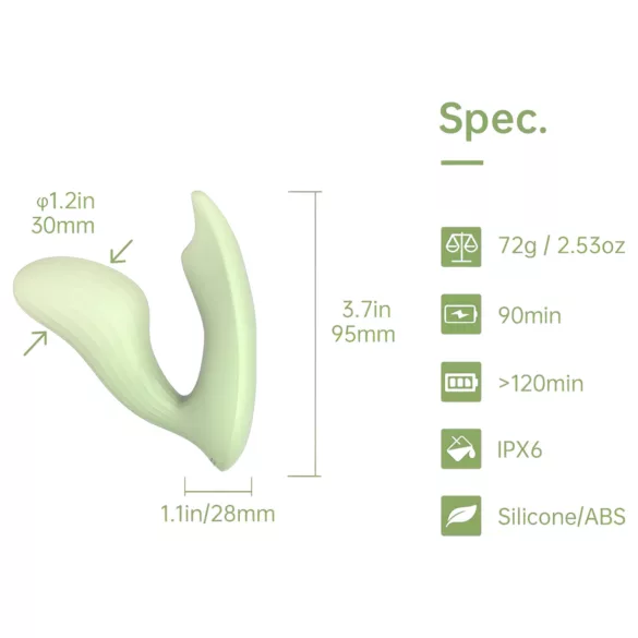 Magic Motion Umi - ar lietotni vadāms 2‑in‑1 vibrators (zaļš)