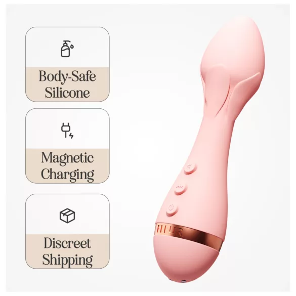 Vush Fleur - uzlādējams, ūdensizturīgs masāžas vibrators (rozā)