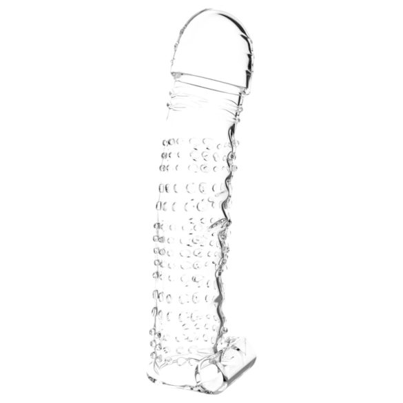 Lonely - vibrējošs dzeloņains prezervatīvs uzliekams caurspīdīgs