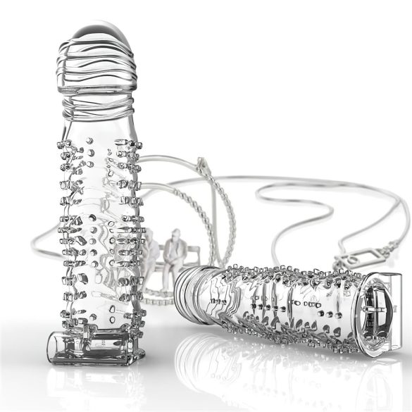 Lonely - vibrējošs dzeloņains prezervatīvs uzliekams caurspīdīgs