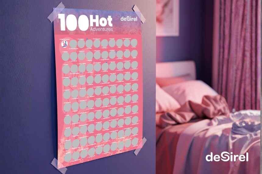 Desirel - 100 Sexy Positions Scratch-Off Poster | Desirel.lv Sex Shop